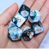 D&D Dice Set Teal White Dice for Dungeon and Dragons DND 7-Die RPG Dice D20 D12 D% D10 D8 D6 D4