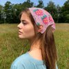 Woeoe Crochet Floral Bandana Knit Triangle Headband Cute Strawberry Head Scarf for Women's Hair(3 Pcs)
