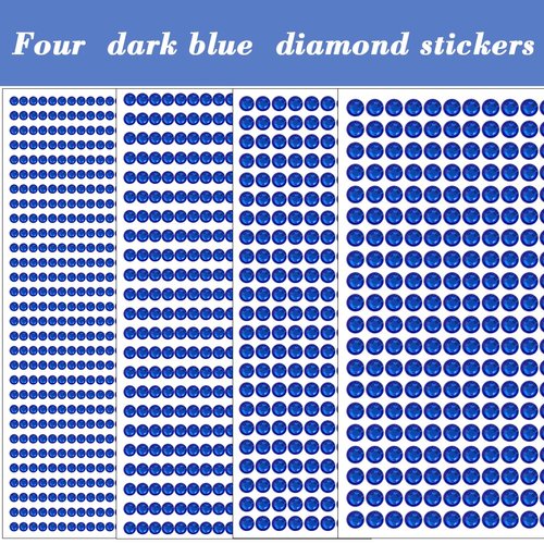 1799 Pcs 4 Sheets Rhinestone Stickers 3/4/5/6 mm Self Adhesive Rhinestones Gems for Face Eyes Makeup Hair Body (blue-3/4/5/6mm)