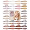 doboi 40 Pcs 2.2 Inches Toddler Hair Clips Floral Print Baby Girl Hair Bows Clips Non Slip Wrapped Snap Hair Barrettes Hair Accessories for Baby Toddler Girls