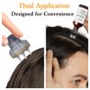 Gray Dual Application Scalp Hair Oil Comb - Hair Care Scalp Scrubber with Massage Balls Hair Oil Applicator Scalp Treatment Root Comb Applicator Bottle for Essential Oil