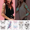 EMOME 100+ Styles Glow + Glitter Tattoos for Butterfly Birthday Decorations, Glitter Tattoo Stickers for Women, Luminous Art Temporary Tattoos for Adults Butterfly Party Favors Supplies (30 sheets)