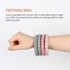Silicone Teether Bracelet, Soft Silicone Teether Rings with Organic Featuring Multiple Raised Textures to Soothe Gums, Food Grade Silicone