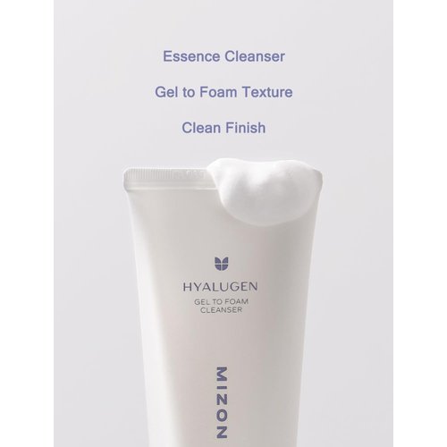 MIZON Hyalugen Gel To Foam Cleanser – Collagen Hyaluronic Acid Hydrating and Hypoallergenic Face Wash for Dry Skin Moisturizing (100 ml/3.38 fl. oz)