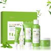 Green Tea Skincare Set For Teenage Girls, Green Tea Facial Kit With Cleanser,Toner,Eye Cream,Face Cream,Serum, Beauty Gifts For Women Girls, Skin Care Sets & Kits, Reduce Acne, Smooth