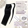 LaaVoo Clip in Ponytail Hair Extensions Human Hair Natural Black Ponytail Human Hair Wrap Around Hair Extensions #1 Jet Black Short Ponytal Extension Human Hair 12 Inch 70g
