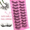 10 Pairs Fluffy Faux Mink Lashes Wispy False Eyelashes, Wispy Dramatic Lashes 20MM Long Lashes, Thick Volume Crossed Soft Curly Fake Lashes Lightweight Big Eye Lashes Pack(04)