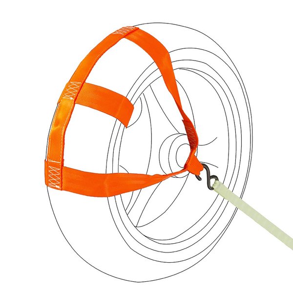 MOTO4U Universal Motorcycle Rear Wheel Tie down Strap in Orange