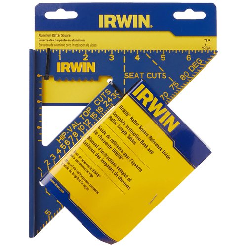 IRWIN Tools Rafter Square, Hi-Contrast Aluminum, Blue , 7-Inch (1794463)