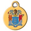 Dog Tag Art New Jersey Flag Personalized Pet ID Tag for Dogs and Cats, Silent Polymer Coated Stainless Steel New Jerseyan Nametag with Customized Identification Information - Small .875" Diameter