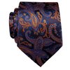 YourTies Orange and Blue Paisley Ties for Men Jacquard Woven Silk Necktie 3.15'' Formal Business Neckties