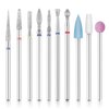 MEKK 10pcs Nail Drill Bits Set, 3/32 Inch Professional Diamond Cuticle Electric Nail File Kit, Durable Metal Carbide Grinding Heads for Acrylic Gel Nail Art, Manicure Pedicure Home Salon Tools