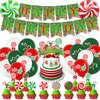 Christmas Birthday Party Decorations Christmas Candy Theme Birthday Banner Candy Cupcake Toppers and Balloons for Christmas Birthday Party Baby Shower Decorations