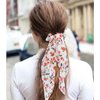 Jewemia Hair Scarf Scrunchies for Women Bow Scrunchy with Ribbon Long Hair Flower Chiffon Scrunchies for Girls Detachable Elastics Hair Scrunchies for Beach Party Dating 5 pcs