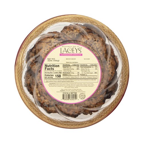 Laceys Almond and Dark Chocolate Crisp Toffee Wafer Cookies