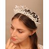 YERTTER Vintage Wedding Pearl Beads Crystal Tiara Hair Crown Handmade Bride Hair Band Bridal Greek Goddess Pearl Head Pieces for Wedding Prom Birthday Party (White)