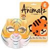 masque BAR Pretty Animalz Tiger Facial Sheet Mask (6 Pack) — Korean Beauty Skin Care Treatment — Antiseptic, Evens Skintone, Anti-Inflammatory, Anti Aging — Spa Fun Face Mask Sheets Animal Characters