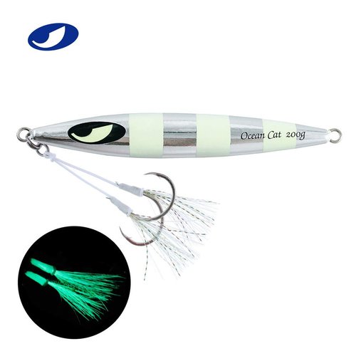 Deep Water Fast/Slow Glow Metal Lead Jig Jigging Fishing Lures Baits Tackle 60g/80g/150g/200g/250g 240lb (Silver, 80g)