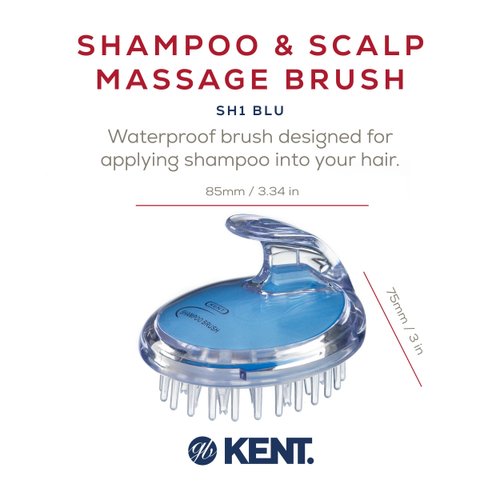 KENT SH1 - Shampoo/Conditioner, Scalp Massage, and Hair Growth Shower Wet Brush - 42 Soft Rubber Bristles (3 1/2")