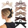 Auseibeely 6 PCS Bow Clips, Big Bow Knot Hair Clips, Silky Satin Bow Hair Clips for Women Girls, Non Slip Bow Claw Clips for Thin Thick Hair, Hair Claw Clips with Bows, Ideal Gifts for Wedding Bridesm