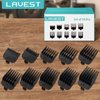 Clipper Guards Set Fits for Most Wahl Clippers and Babyliss FX870, Clipper Guides Replacement - 1/16" to 1", 10 Piece Set, Black Color