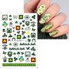 10 Sheets St Patrick’s Day Nail Stickers Green Shamrock Nail Art Stickers Self Adhesive Four-leaf Clover Leaf Nail Decals Luck of Irish Nail Supplies for Women Girls Saint Patrick's Day Manicure Decor