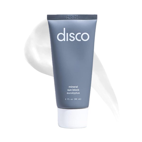 Mineral Sun Block by Disco for Men, Moisturizing, SPF 30, All Natural and Paraben Free, 2 Ounces