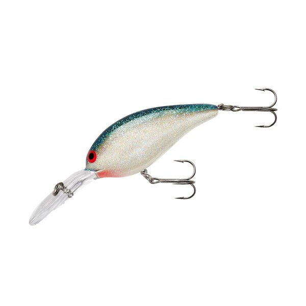 Norman Lures Little N Crankbait Bass Fishing Lure, White/Green Fleck, Deep (9-12 ft Depth)