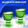 2activelife (Set of 2 Eye Wash Cups with Storage Container | Eye Cleaner Solution for Tired Eyes, Eyestrain, Makeup, and Dust | Eye-Shaped Rim for Eye Rinse and Cleansing. - Green