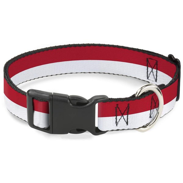 Buckle-Down 11-17" North Carolina Flag Stripe Red/White Plastic Clip Collar, Medium