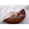 Denifery Flower Bride Wedding Hair Comb Leaf Bridal Hair Piece Pearl Crystal Headpiece for Women and Girls (Rose Gold)