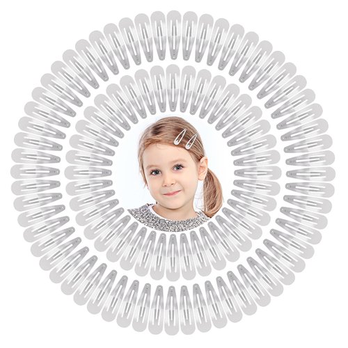 100Pcs Snap Hair Clips, Sublaga 2 Inch Bend Hair Clips, Metal Barrettes, No Slip Cute Solid Candy Color Hair Accessories for Girls, Women, Kids Teens or Toddlers (100pcs Silver)