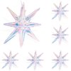 4D 14 Point One-Piece Star Cone Balloon Spike Explosion Star Decoration Magic Party Supplies For Birthday Bachelorette Disco, 6 Pack 22'' Iridescent Metallic Spiky Balloons Dazzle Fireworks Balloons