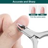 CGBE Cuticle Trimmer, 3/4 Jaw Extremely Sharp Cuticle Nippers, Professional Nail Cuticle Trimmer Tools, Non-slip Silicone Handle Cuticle Clipper for Nail Care Pedicure Manicure Nail (Black)