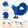 RUNATURE I Tips Hair Extensions Blue I Tip Human Hair Extensions 22 Inch Pre Bonded Blue Hair Extensions for Highlight Cold Fusion Beaded I Tip Extensions Real Hair 25g 25strands
