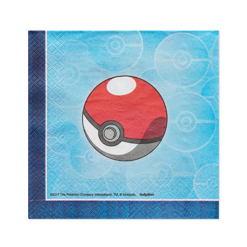 Pokemon Luncheon Napkins - 6.5" x 6.5" (Pack of 16) - Bold & Eco-Friendly Design - Perfect for Parties & Events