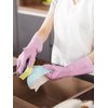 LANON wahoo Skin-Friendly Cleaning Gloves, Dishwashing Kitchen Gloves with Cotton Flocked Liner, Reusable, Non-Slip, Mauve Mist, Medium