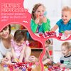 Maxcheck 186 Pcs Valentine's Fine Motor Skills Toys Sensory Bin Filler Include 150 Plush Balls 10 Sorting Bowls 4 Tweezers 2 Scissors Clips 20 Resin Beads for Early Education Sorting Counting Training