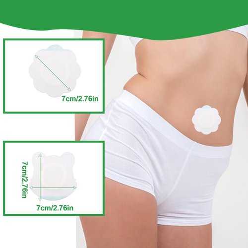 50pcs Castor Oil Belly Button Wrap, 2 Styles Self-Adhesive Castor Oil Patches No Leakage Highly Absorbent Organic Cover Compress Wrap (Tiger and Plum Blossom)