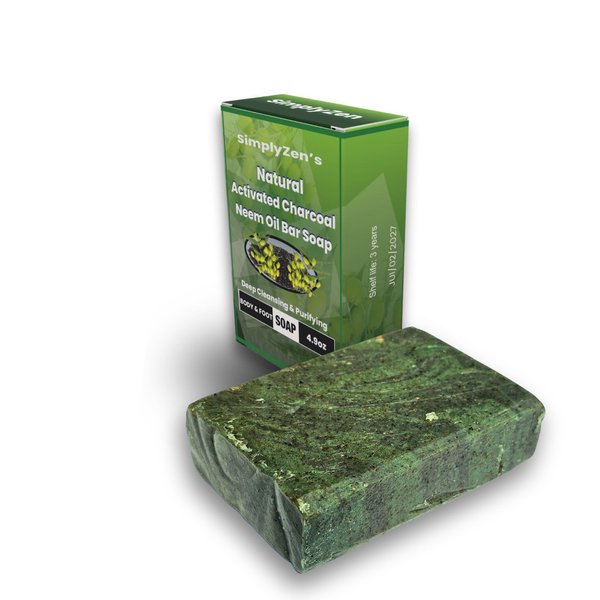 Natural Detox Activated Charcoal Neem Oil Bar Soap | Deep Cleansing & Purifying (1)