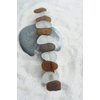 Genuine Surf Tumbled Frosted White and Brown Sea Glass French Barrette Hair Clip 4" or 100 mm Length - Quantity of 1
