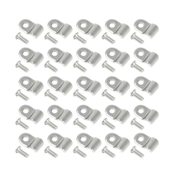 SUPERFASTRACING 50pcs 3/16" Stainless Steel Brake Line Clamp & Screw Street Rod Truck Dune Buggy