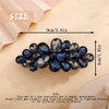 Aimimier Flower Crystal Hair Clip Fashion Rhinestone Barrettes Alligator Snap Hair Clips Ponytail Holder Bridal Hair Accessories for Women Girls (Blue)