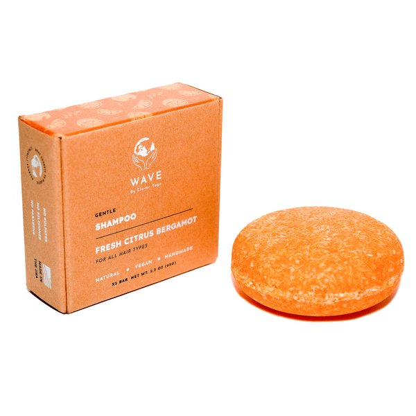 Clever Yoga Moisturizing Citrus Bergamot Bar Shampoo for Hair - All-Natural 100% Vegan Shampoo Bar - Plastic Free Solid Shampo Protecting Hair's Natural Oils - No Nasties - Made in USA