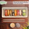 EcoQuality Small Compostable Sushi Trays with Lids - Natural Sugarcane Bagasse Take Out Sushi Container - Biodegradable, Disposable Sushi Plate with Lid, Eco, To go, Serving Tray (25)