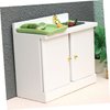 HONMEET Doll House Kitchen Sink Miniature Cabinet Scale Dollhouse Furniture for Kitchen Bathroom Decor Miniature Accessory for Dollhouse Interiors