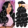 10A Loose Wave Bundles Brazilian Loose Wave Human Hair 3 Bundles 26 28 30Inch Natural Loose Curly Human Hair 100% Unprocessed Virgin Human Hair Bundles Loose Wave Human Hair Extensions for Black Women