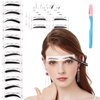 104 PCS Eyebrow Mold Templetes,12 Styles Eyebrow Stencil Molding Stickers Kits with Eyebrow Spatula,3-Minute Makeup, Suitable for Most People
