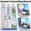Sliding Window Locks,Window Locks for Horizontal Sliding Windows,Window Security Lock with Key,Adjustable Aluminum Easv to Install Window Stopper,Window Locks for Up and Down Windows (4 Sets Silver)