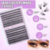 Eyelash Extension Kit, 280pcs DIY Individual Lash Cluster Kit D Curl, 9-16mm Mix Cluster Eyelash Extension Kit with Lash Bond and Seal False Eyelash Applicator Wispy At Home (30D+40D-9-16MIX KIT)